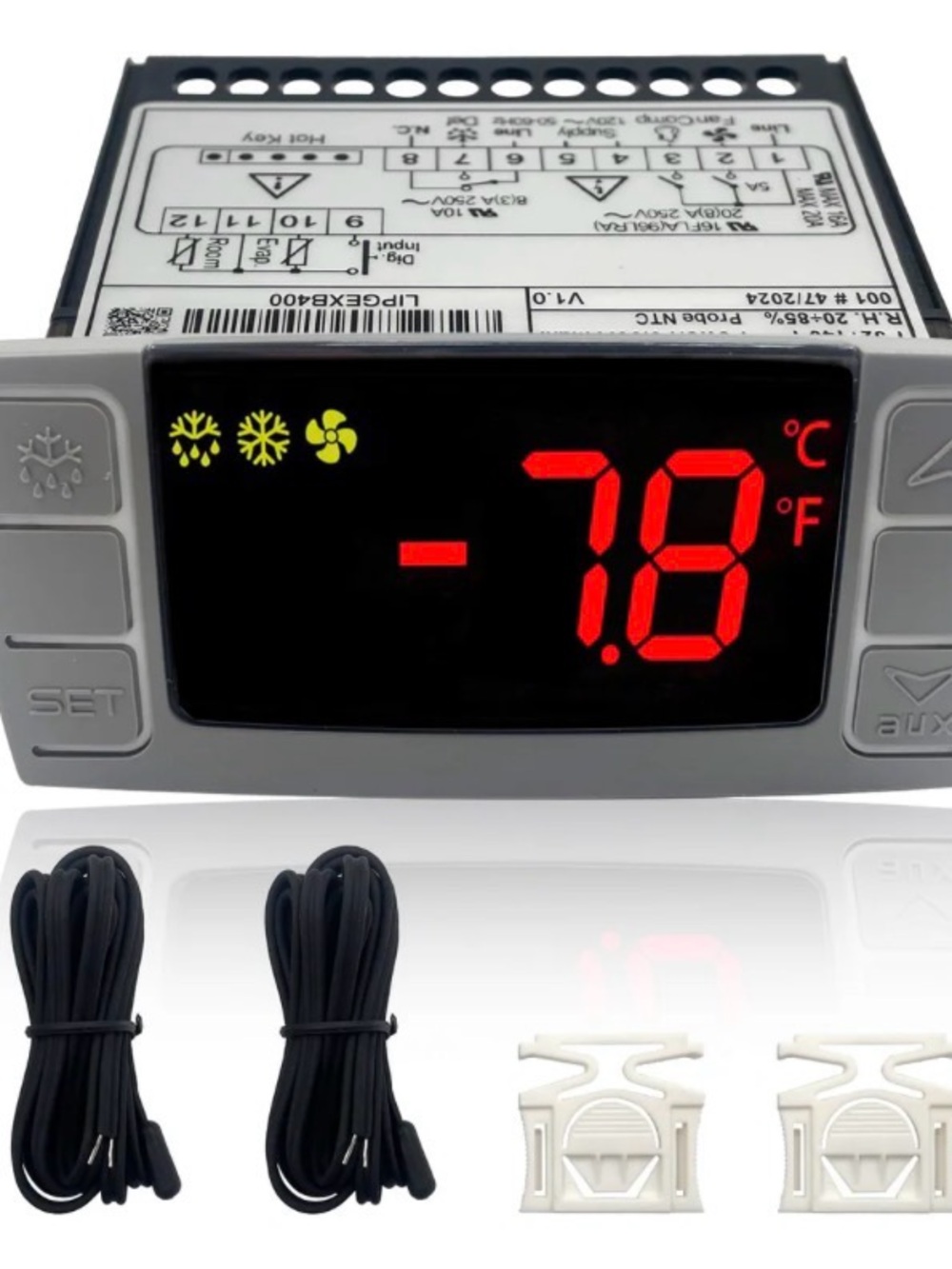 XR06CX-4N1F1 Temperature Controller with NTC Temperature Sensor Probe for Dixell